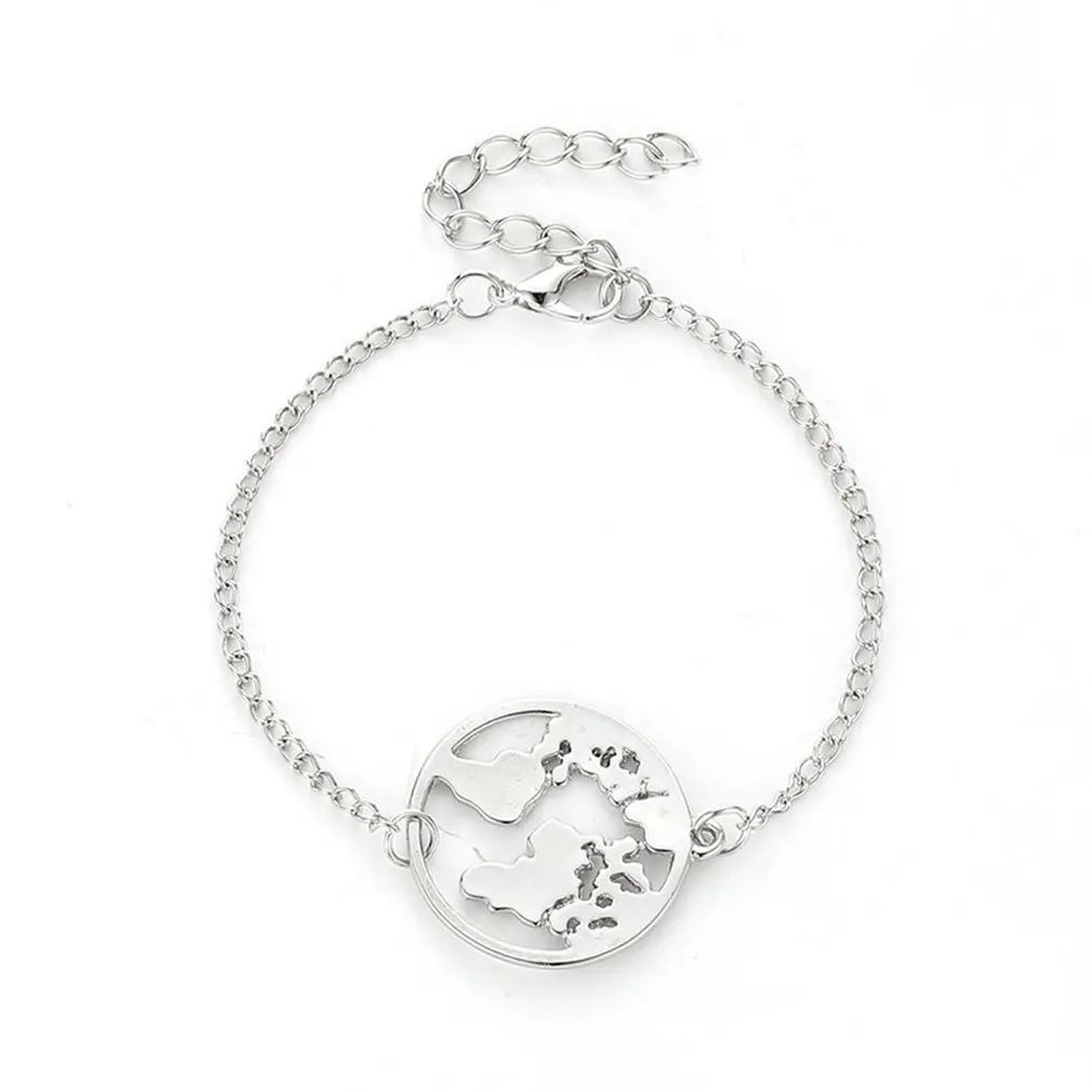 

World Map Bangle Ladies Bracelets Universal Girl Chain Bracelets Trendy Women Party Ornaments Delicate Hand Accessories