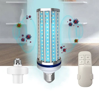 

Hot Sale LED UVC Ozone Light Bulb Remote Control Indoor Outdoor Sterilization LED Light Tube New E27 60W In Stock Freeshipping