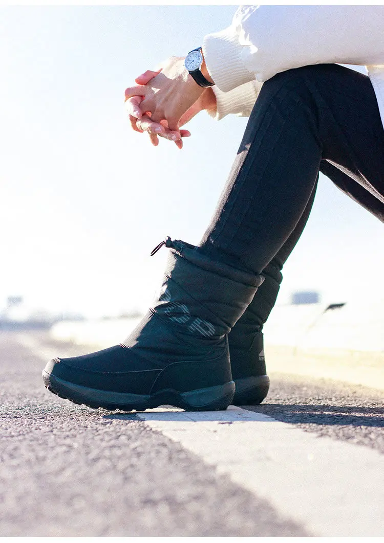 Г. Женские зимние ботинки Нескользящие Водонепроницаемые зимние ботинки женские ботильоны из толстого плюша для-40 градусов, сохраняющие тепло k913