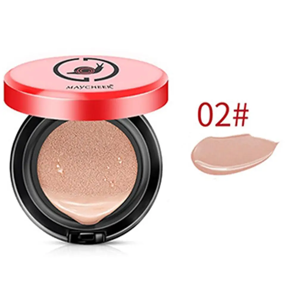 2 Air Cushion BB Cream Snail Cover Concealer CC Moisturizing Oil Control Foundation Cream - Цвет: 2