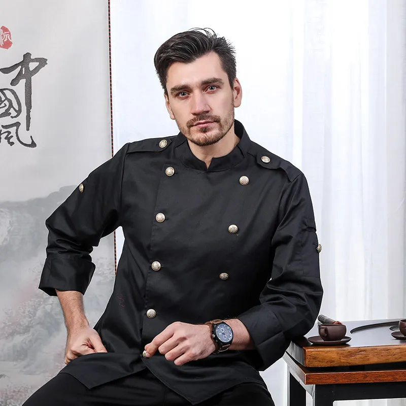 Шеф-повар куртка Ресторан повара рубашки для мальчиков с длинными рукавами шеф одежды шеф-повара унисекс тайский ресторан повара Шеф-повар униформы