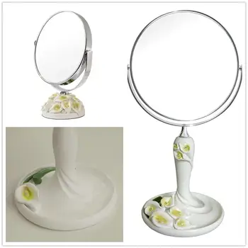 

Bedroom european Calla lily princess makeup mirror simple desktop double-sided makeup mirror portable wedding mirror