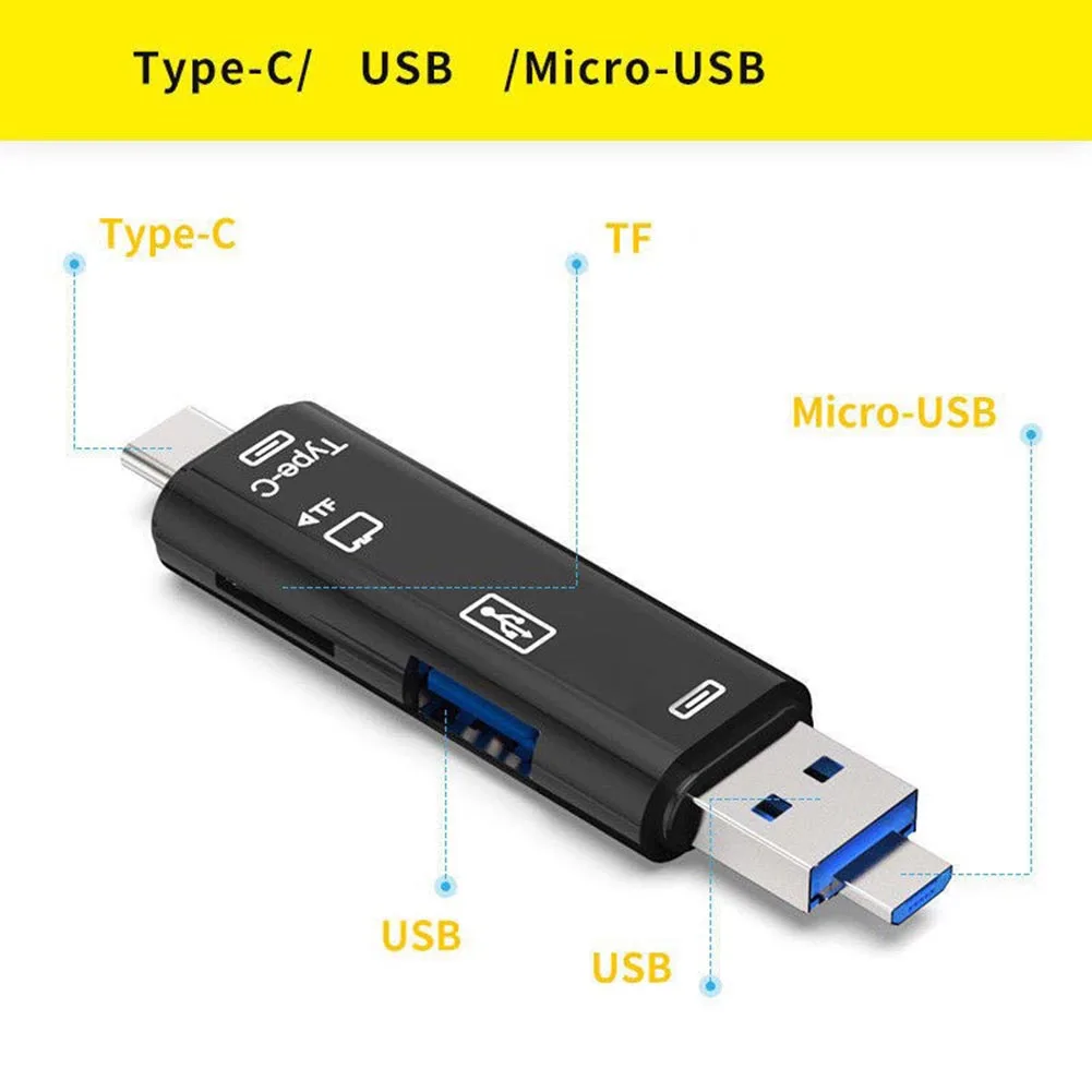 Мини портативный микро USB 2,0 тип-c TF флэш-цифровой считыватель карт OTG адаптер