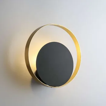 

Bedroom Round Led Wall Lamps Nordic Indoor Lighting Living Room Metal Wall Lights Home Decor