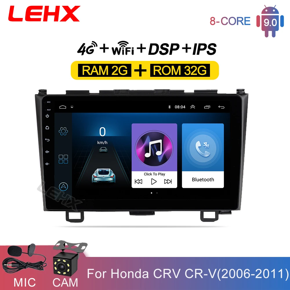 PROD 4000249804980 LEHX 9Inch 2 Din Android 9.0 2GB RAM Autoradio Car
Radio Multimedia Player for Honda CRV CR-V 2006 2007 2008-2011 2din
Audio dvd