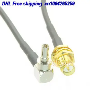 

DHL 50pcs CRC9 male right angle to RPSMA female bulkhead RG174 Jumper pigtail 6" cable 22j