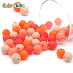 Cute-idea Baby Silicone 12mm Round Beads 30pcs Baby Teethers Toys Oral Care Products Food Grade Silicone DIY Pacifier Chains