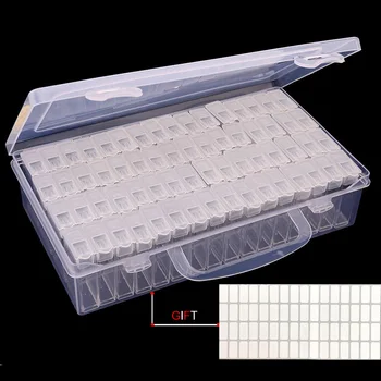 

Diamond embroidery diamond painting tool 64 lattice Box, transparent plastic storage box, 64 Grid jewelry Drill Storage Box