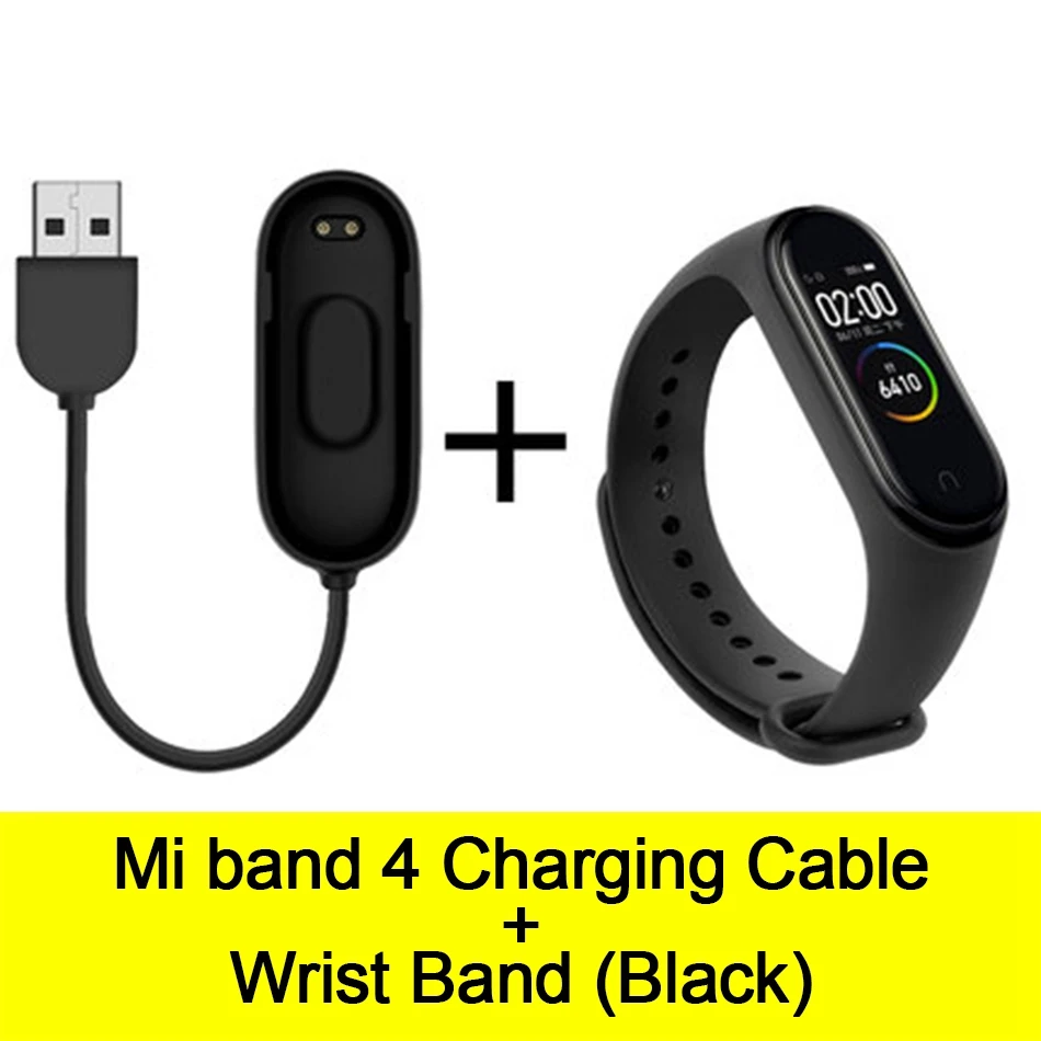 Usb-кабель для зарядки mi Band 4, шнур для зарядного устройства, Сменный Адаптер для Xiao mi Band 4, NFC, линия для зарядки+ браслеты - Цвет: Cable-Black