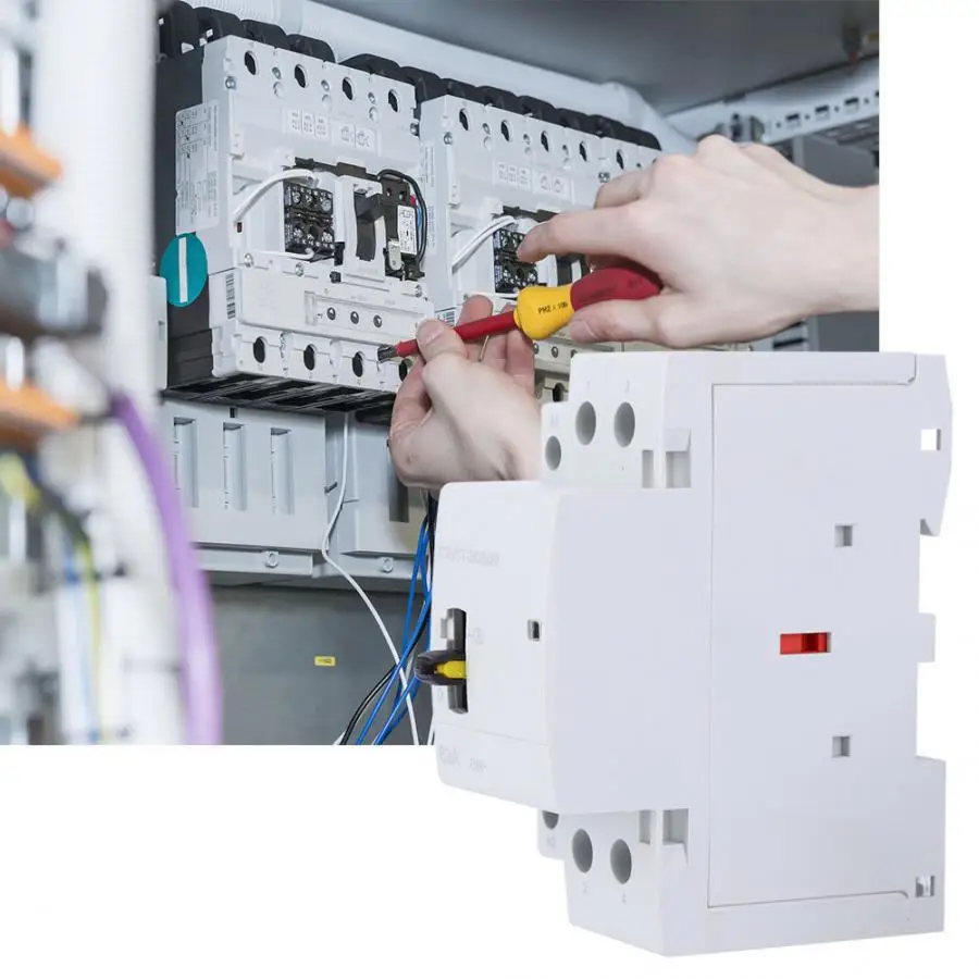 2P 63A 230/240V 2NO AC контактор для дома с ручным переключателем на din-рейку Тип модульный контактор