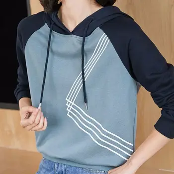 

Women Preppy Style Hooded Sweater Autumn College Loose Long Sleeve Pullover Fleece Knitted