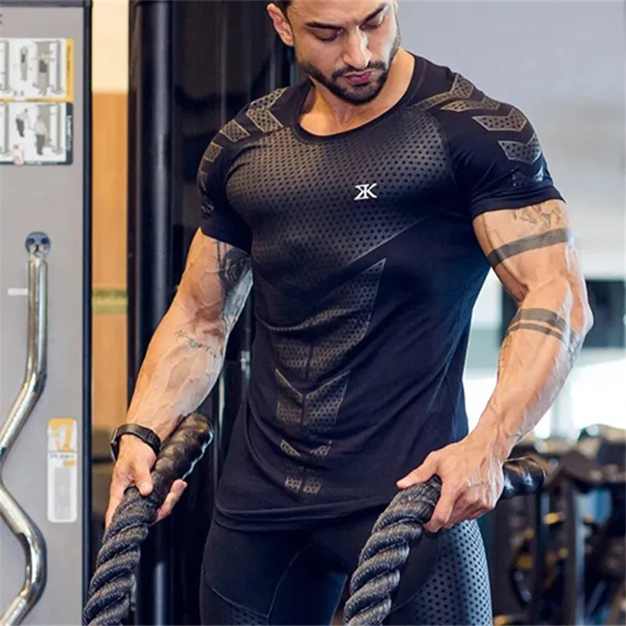 Breathable GYM T Shirt Men Tight Sport 