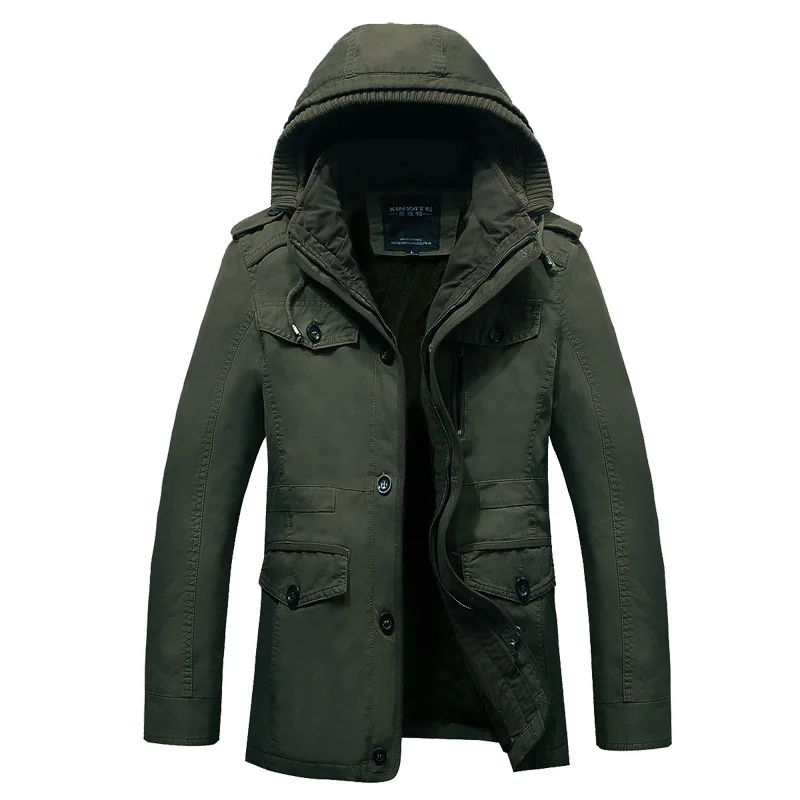 

AliExpress Washing Pure Cotton Military Large Size Coat Winter Mid-length Thick Men's Lightweight Jackets 8808