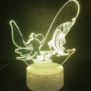 

Sport Sea Fishing 3D Lamp Bluetooth Speaker Base Best Prize for Child for Indoor Decorative Battery Powered Led Night Light Lamp