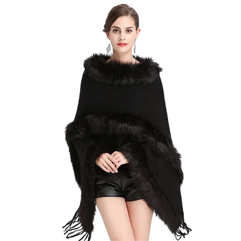 

Winter Warm Elegant Wrap Fox fur shawls scarf High Quality Wedding Evening Party Cashmere coat шарфы женские зимние