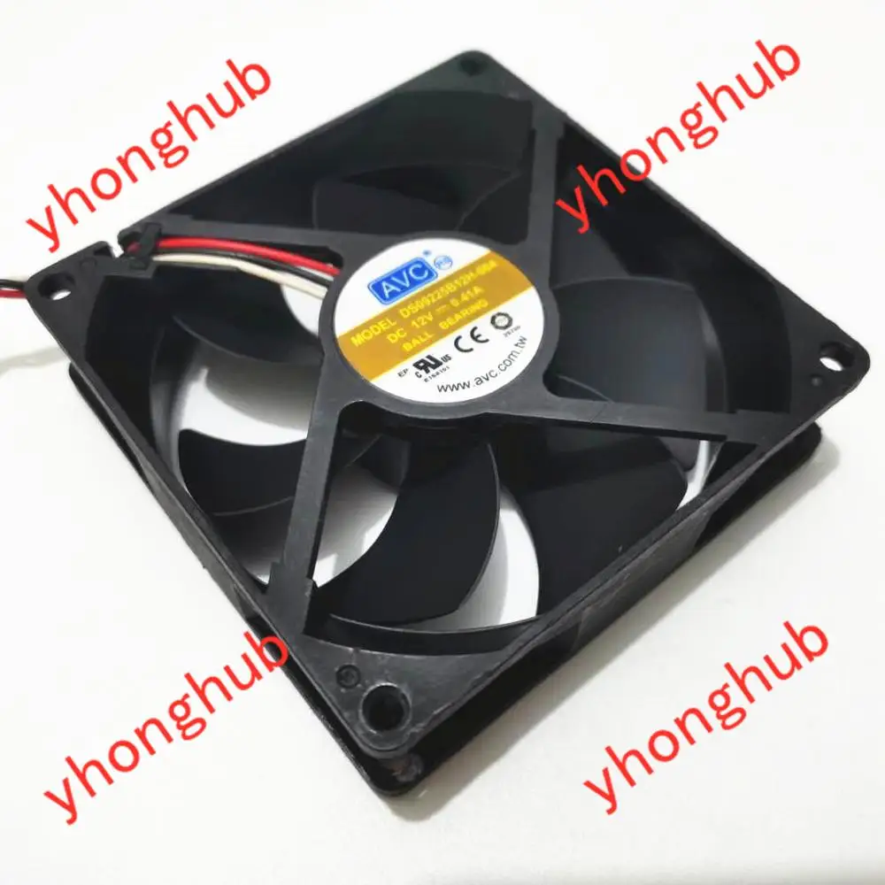 AVC DS09225B12H 004 Сервер охлаждающий вентилятор DC 12V 0.41A защитного стекла 92x92x25 мм 3