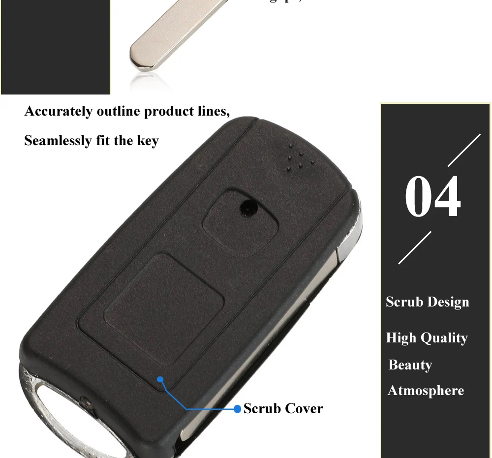 Keyforkess 10pcs Modificato Pieghevole Chiave A Distanza Dell'automobile Borsette di Caso per Honda Accord Fit 2/3/4 Button chiave di vibrazione Della Copertura - He66c9ed4654846fab7bdfd458465f2d7u