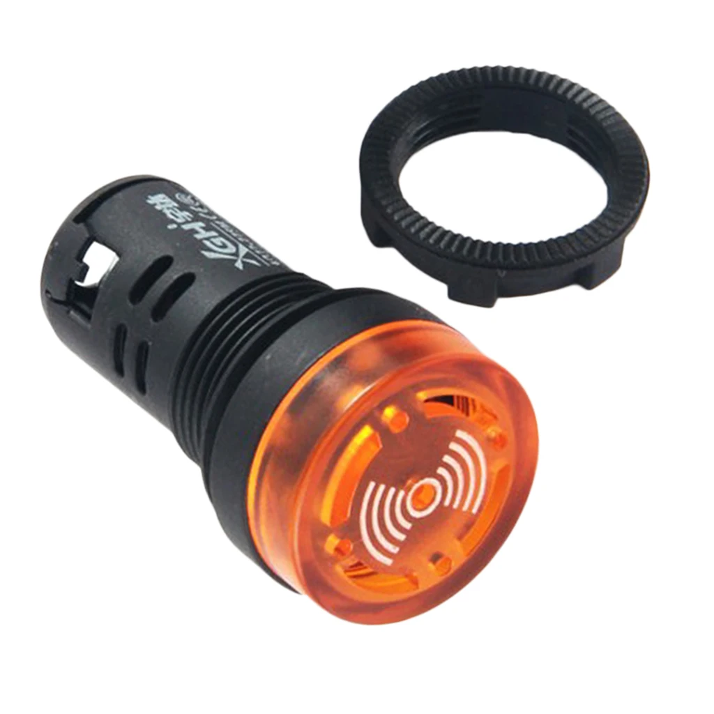1PC AD16-22SM 220V 22mm Flash Signal Light Red LED Active Buzzer Beep Alarm Indicator Yellow Panel Mount Universal