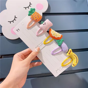 

Korean Children's Hair Clip Accessories Hair Rope Lovely Fruit Pineapple Pumpkin Banana Hair Circle Baby's Head Ornament