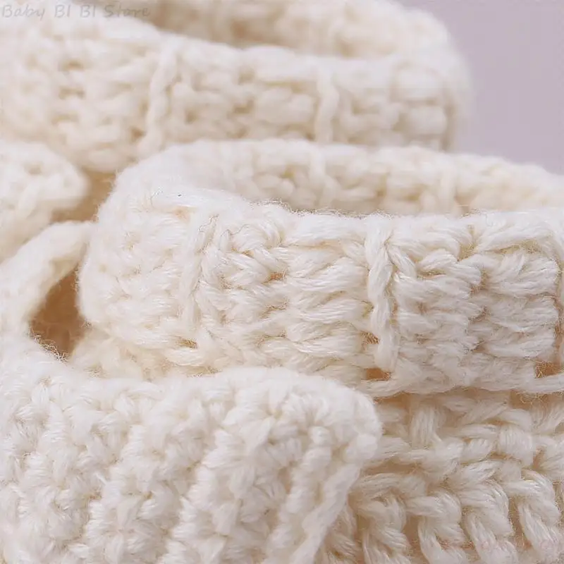 1 Pair 10cm Length Knitted Baby Shoes for Toddler Infant Baby Knitting Crochet Booties Gift for Newborn