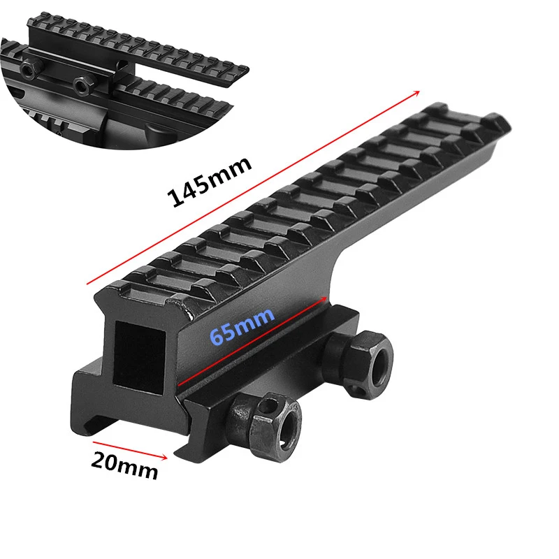 Тактический удлиненный высокий стояк база плоский верх 145 мм Длина 14 слотов костюм 20 мм Пикатинни/Вивер рейка крепление для прицел страйкбол пистолет