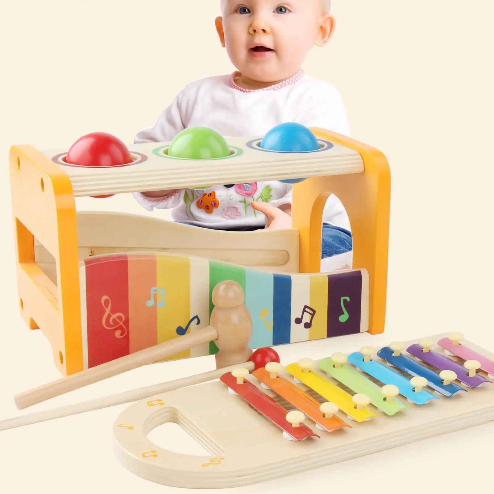 Wooden Children Kids 8 Notes Musical Xylophone Piano Instrument Educational Toys Parent-child Interactive Mini Thumb Games | Игрушки и