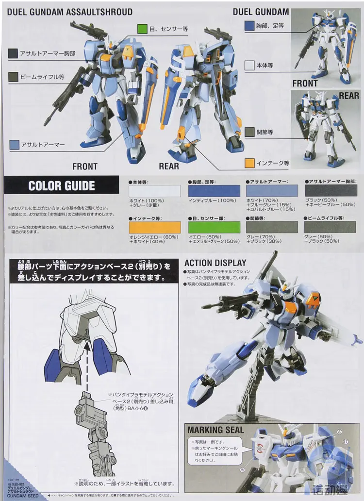 Оригинальная японская модель HG 1/144 Дуэль Гундам GAT-X102 SEED Destiny GUNDAM мобильный костюм детские игрушки
