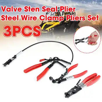 

Auto Vehicle Tools 3Pcs Valve Sten Seal Plier Wire Harness Clamp Multifunctional Cable Flexible Wire Long Reach Hose Clamp Plier