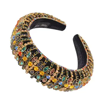 

Baroque Full Jewelry Headband Corduroy Velvet Sponge Imitation Drill Bandana 24BC