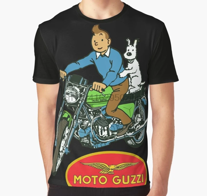 Принт по всему миру 3D Футболка мужская забавная футболка MOTO GUZZI графическая футболка