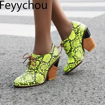 

Women's Pumps Super High Heels Round Toe Lace Up Wedges Pu 2020 Spring Autumn Sexy Fashion Casual Green Brown Big Size 34-47