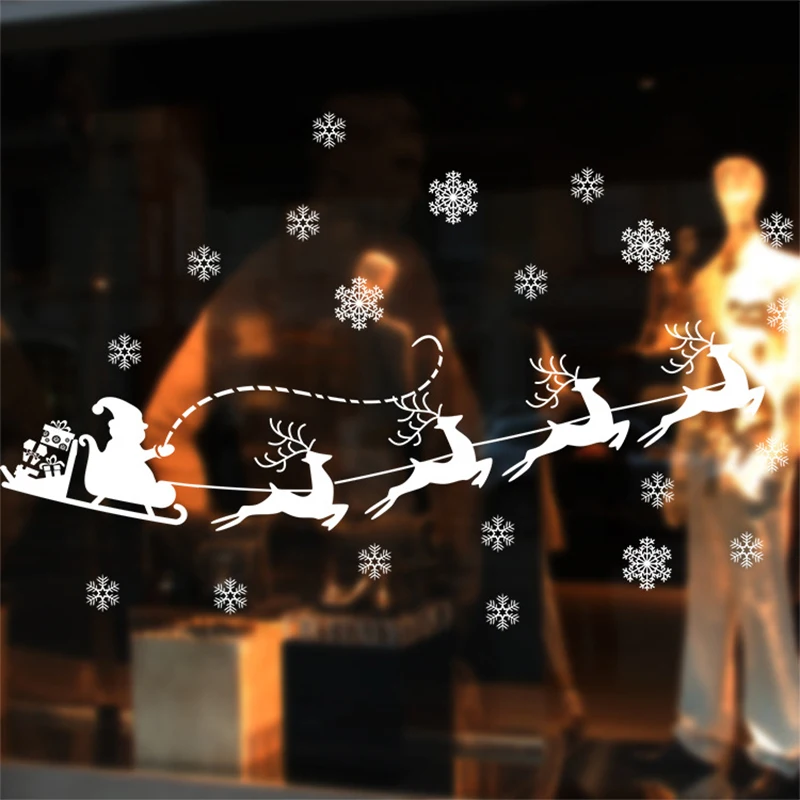 Креативная Рождественская оконная наклейка Снежинка Санта Клаус лося окно торгового центра стекло фоновое украшение пленка статическая наклейка s - Цвет: YT-13