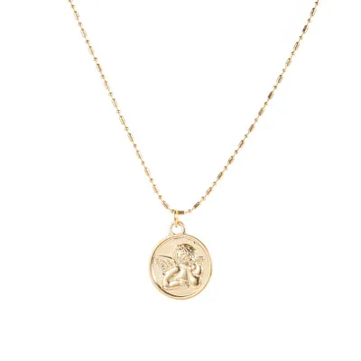Abayabay Амура длинное ожерелье s ювелирные изделия для влюбленных Персонализированные Ангел Девушки серебряный цвет Трендовое ожерелье цепь женщины колье
