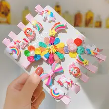

Hair Clips Accessories For Girls Set Of Hairpins Children Kawaii Bows Cute Clip-on Hairstyles Colored Markers Sweets Braids Kids