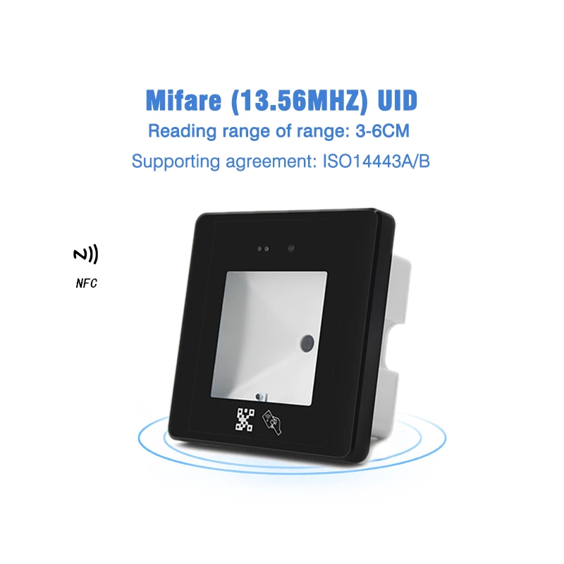 Access Card Reader Wiegand Wiegand26+RS232+USB+ RS485+TTL Embedded Barcode Scanner NFC Smart QR Reader HM20