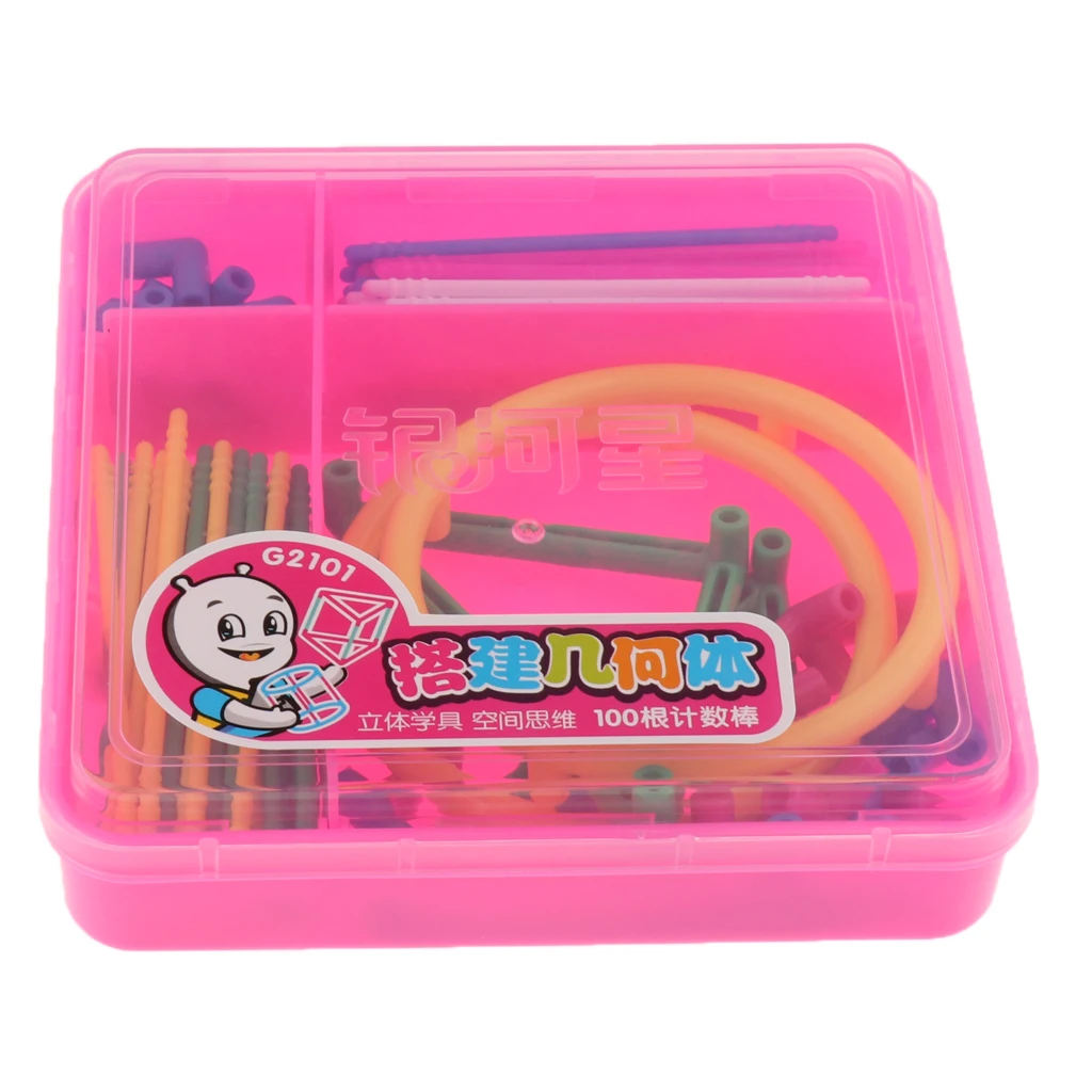 Kids  Stem Building Toy Colorful Interlocking Plastic Engineering Sticks, BPA Free Material