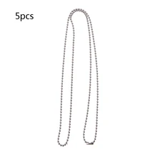 5 серебристого цвета 316L Нержавеющая сталь шар на цепочке ожерелье ювилирные изделия фурнитура W2952001