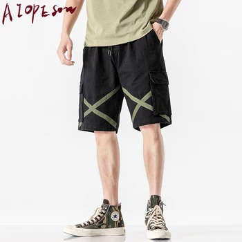 

AIOPESON New Summer Cargo Shorts Men Casual Webbing Harlan Shorts Men Clothing Loose Breathable Sports Men Shorts Knee Length