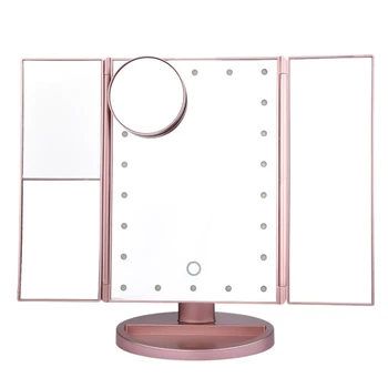

22 LED Light Press Sn Makeup Mirror 10X nifying Glass Compact Vanity Mirror Flexible Cosmetics Mirrors