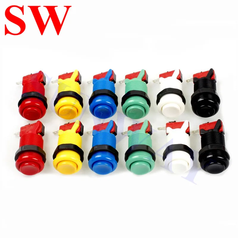 

12 Pcs/lot Blue Happ Style Push Button + Micro Switch For Arcade DIY Parts MAME Game & Arcade Sticks USB Connector Joystick DIY