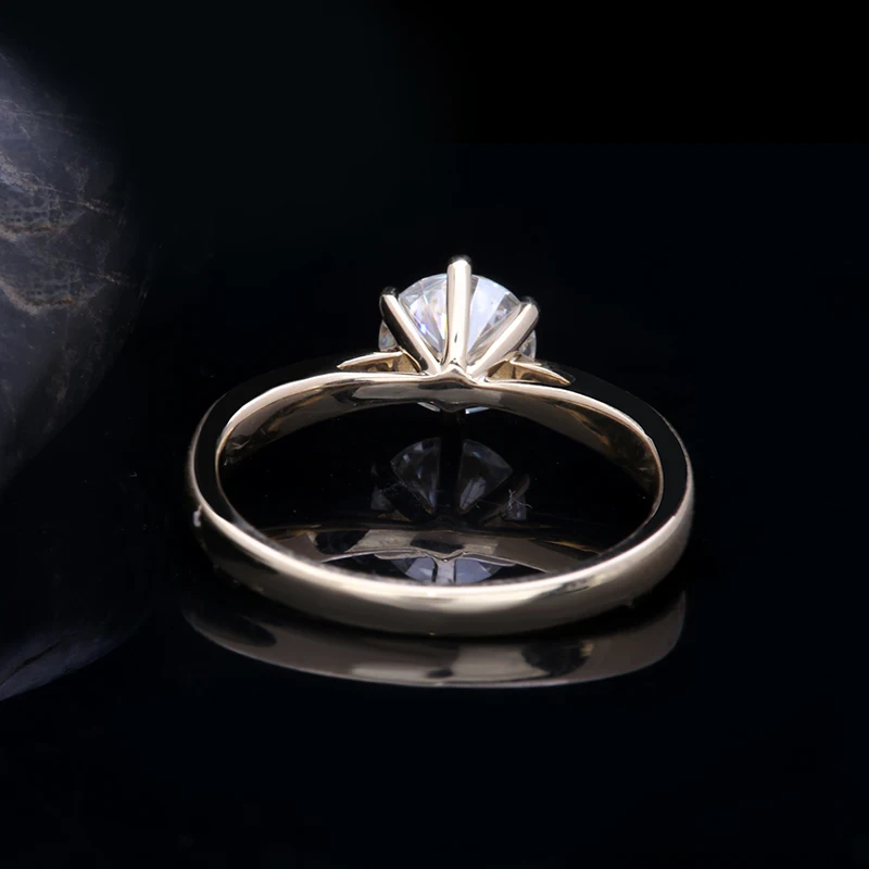AEAW 6,5 мм 1.0ct круглая огранка 10 к 14 к желтое золото Муассанит кольцо половина полная вечность размеры оригинальные ослепительные женские ювелирные изделия