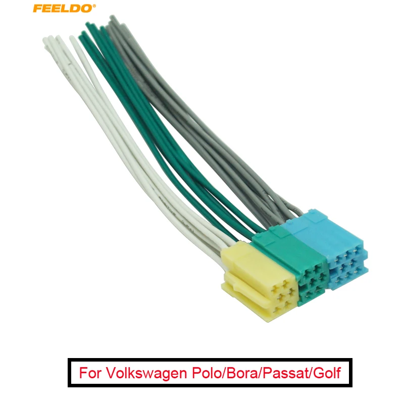 

Проводной адаптер FEELDO для автомобильного радио, аудиопровода для Volkswagen Polo/Bora/Passat/Golf/Santana Skoda CD, 5 шт.