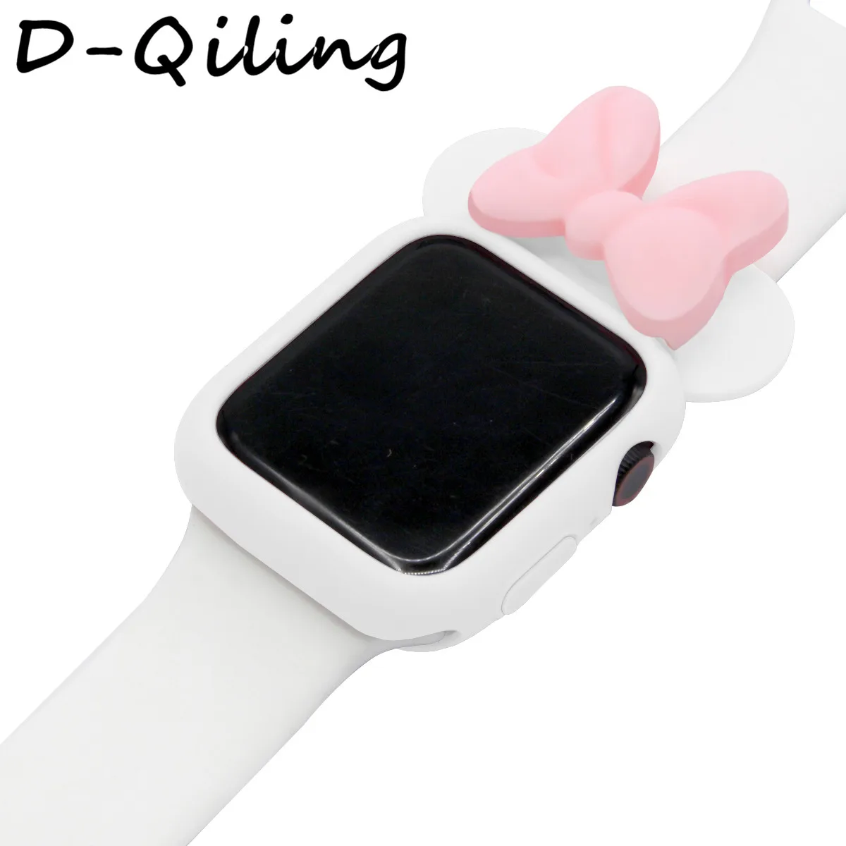 Силиконовый чехол D-qilingдля Apple Watch band 38, 42, 40, 44 мм Iwatch Series543 2 1 Женский Мягкий ТПУ защитный чехол с изображением Микки Мауса