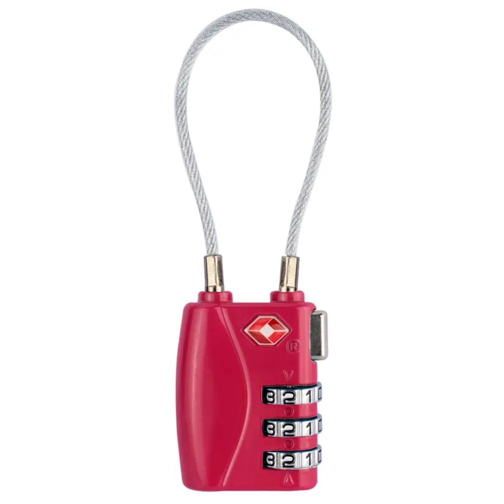 

High Strength Steel Traveling Goods Tsa719 Customs Lock Travel Luggage Anti-Theft 3 Digit Steel Rope Code Lock