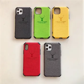 

50pcs PU Leather Matte Christmas Deer Case For iPhone 11 Pro MAX XR X 7 8 6 6S Plus Case Four Corners Anti-fall Shockproof Cover