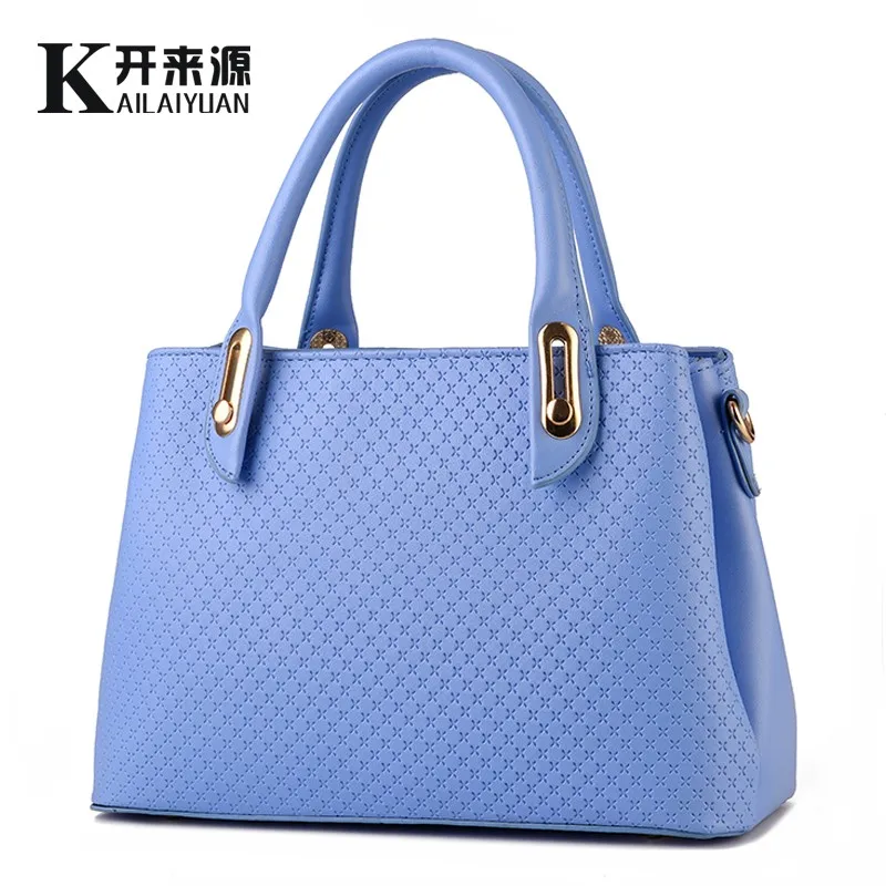 Женские сумки из натуральной кожи стиль Женская сумка-мессенджер через плечо - Цвет: Небесно-голубой