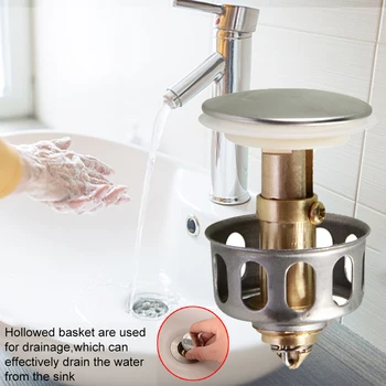 

With Filter Basket Strainer Kitchen Universal Drain Plug Replacement Parts Bathroom Sink Easy Install Stopper Bounce Bathtub
