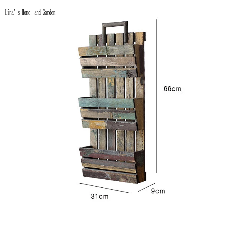 Размножение потертый шик состаренная декоративная деревянная настенная Полка Органайзер