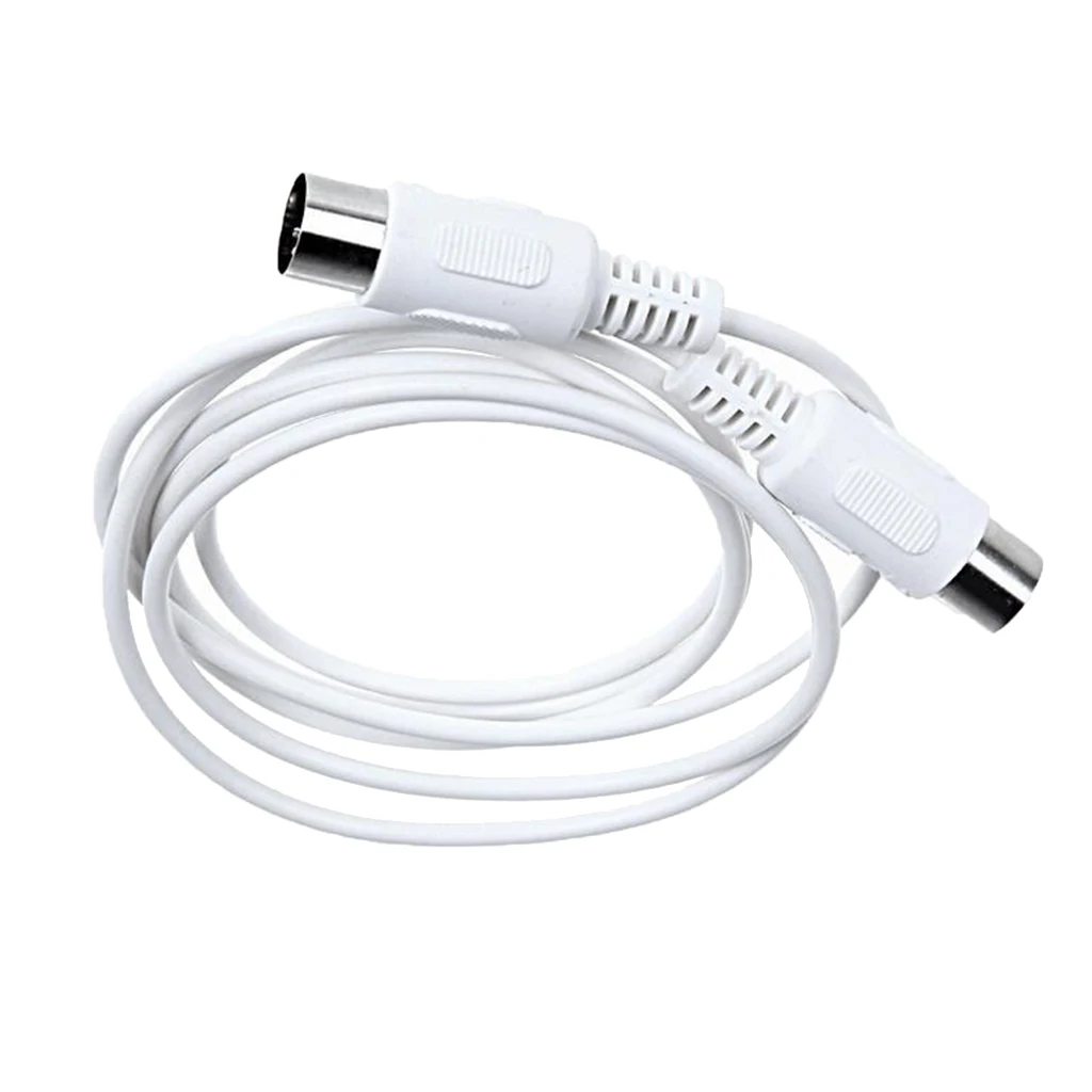 150cm White Power Amplifier 5 Pin Male to 5 Pin Male MIDI Extension Cable for Piano