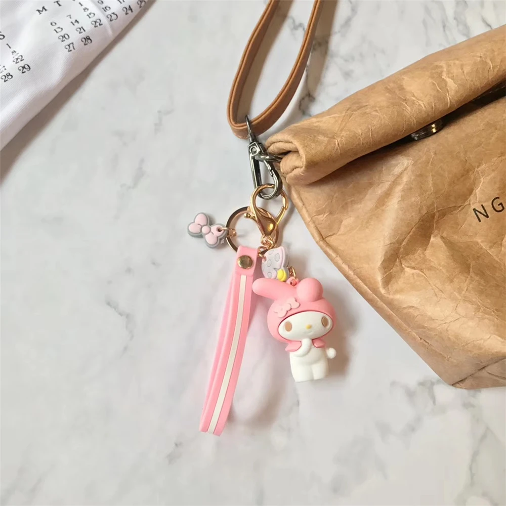 Hello kitty My melody ремешок брелок милый аниме Pom Purin Cinnamoroll кольцо ремни очаровательные шнуры для ключей ремень кулон